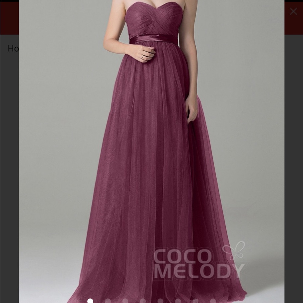 Maroon bridesmaid dress